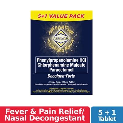 Buy Decolgen Forte 5 + 1 Tablet Online .